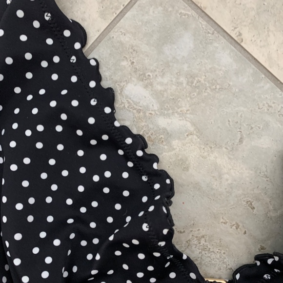 Victoria's Secret Polka Dot Bikini Black & White Top Size 36DDD Bottom Size L - Picture 2 of 14